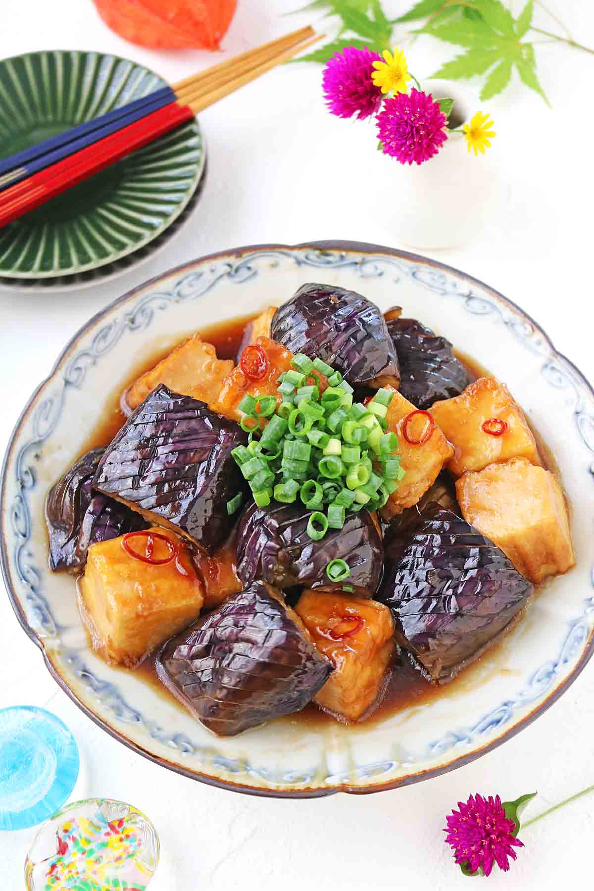 なすと厚揚げ照り焼き１