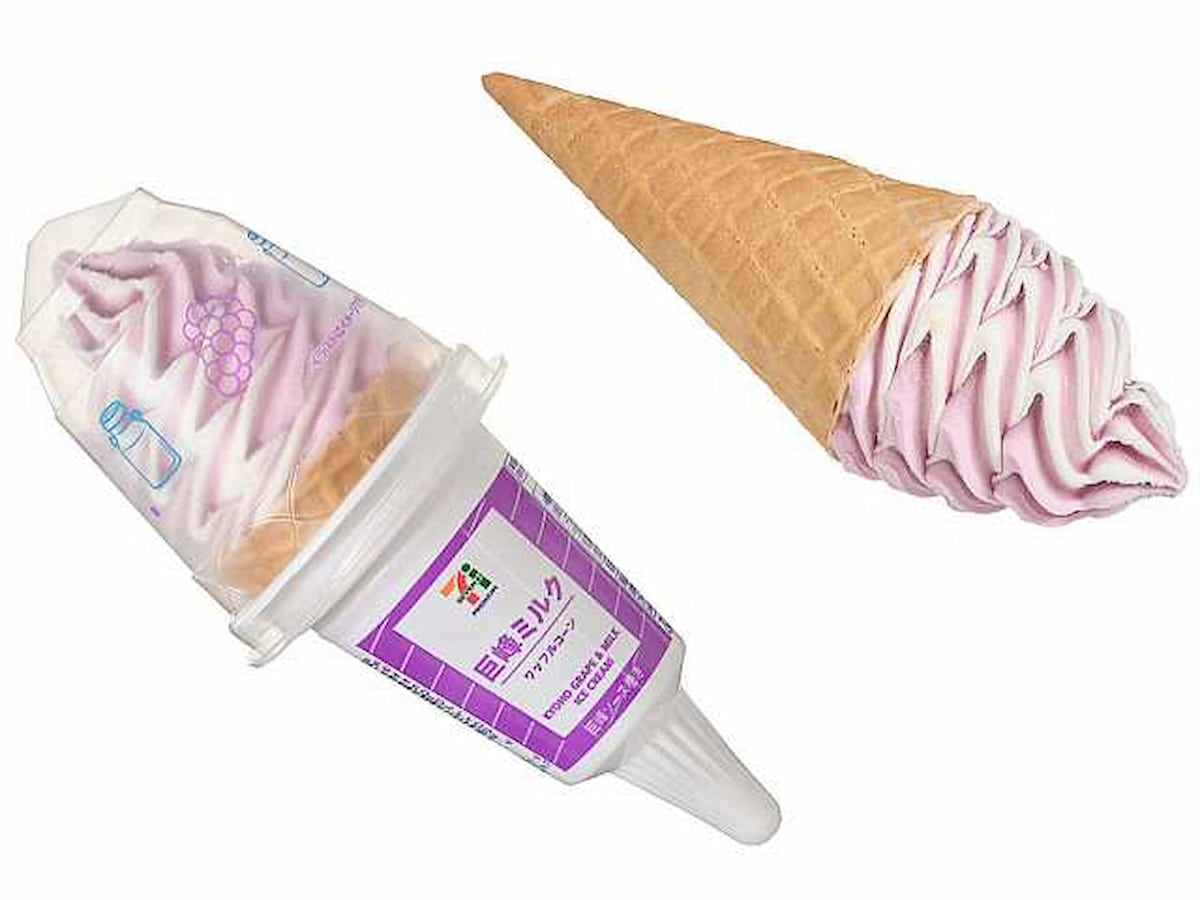 セブンプレミアム ワッフルコーン 巨峰ミルク