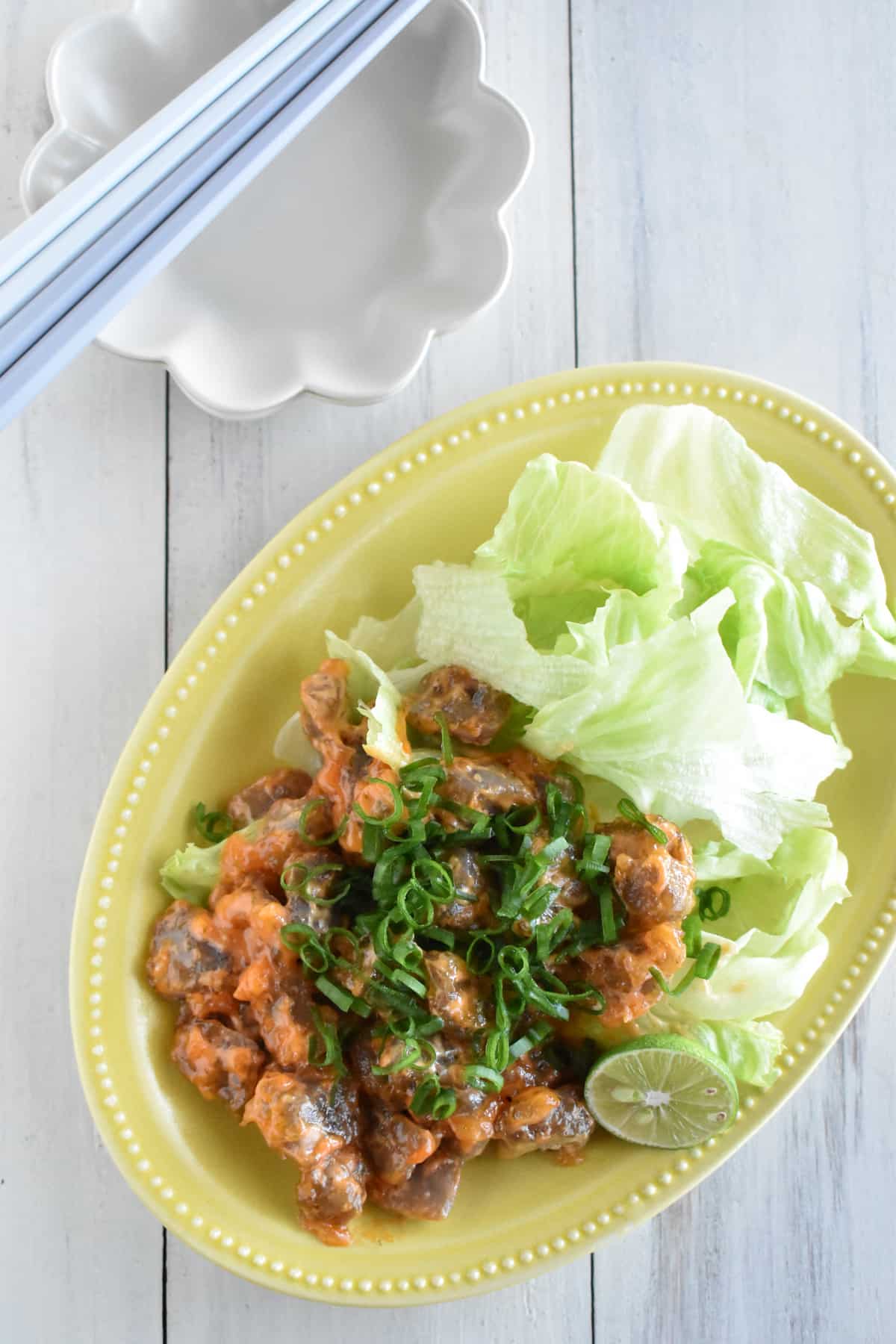 仕上げ(こんにゃくのエビマヨ風)