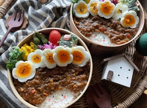 「あら、かわいい！」竹串で簡単♪お弁当映えする“お花のゆで卵”