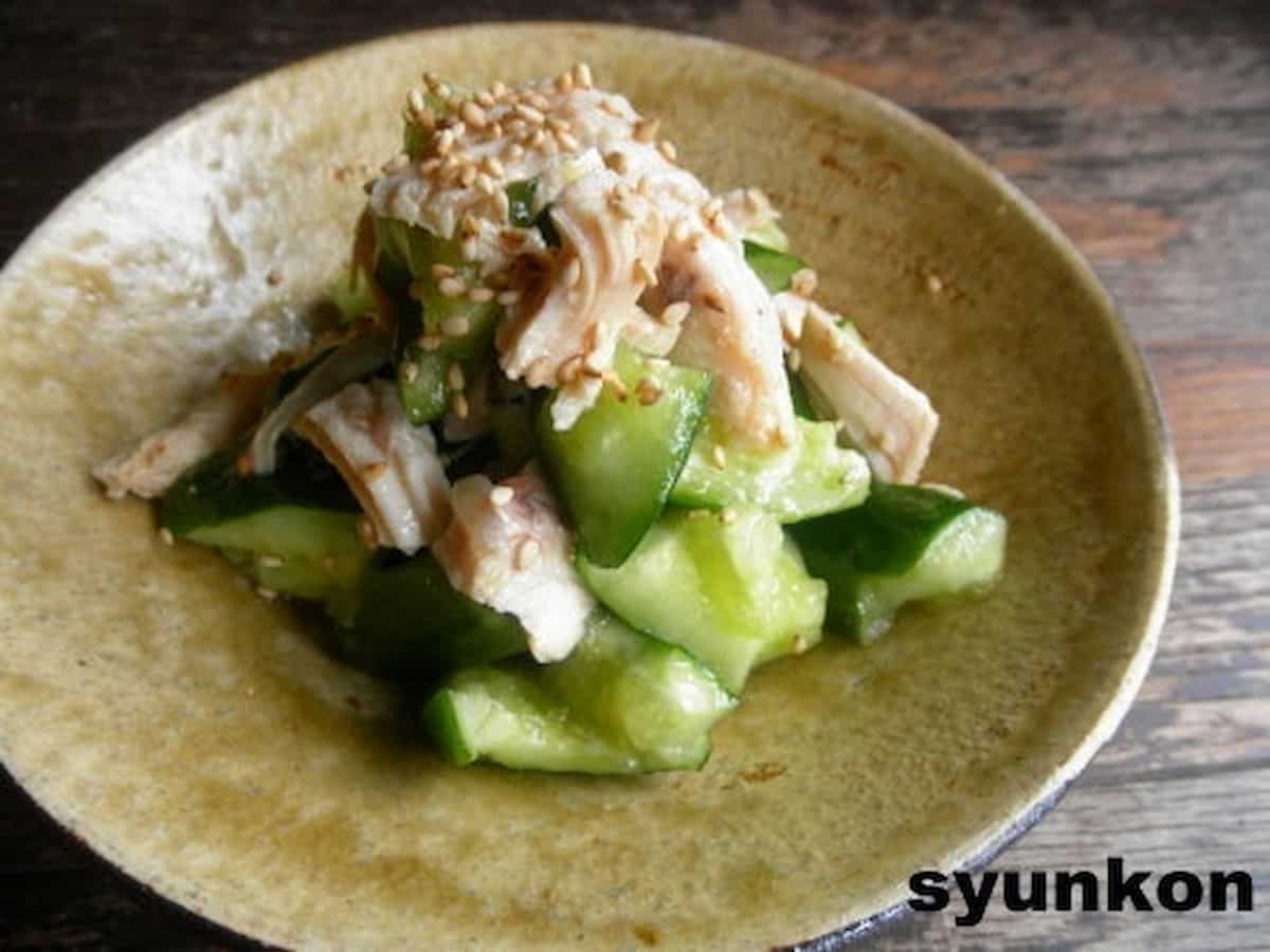 山本ゆりさん きゅうりとささみの塩だれ