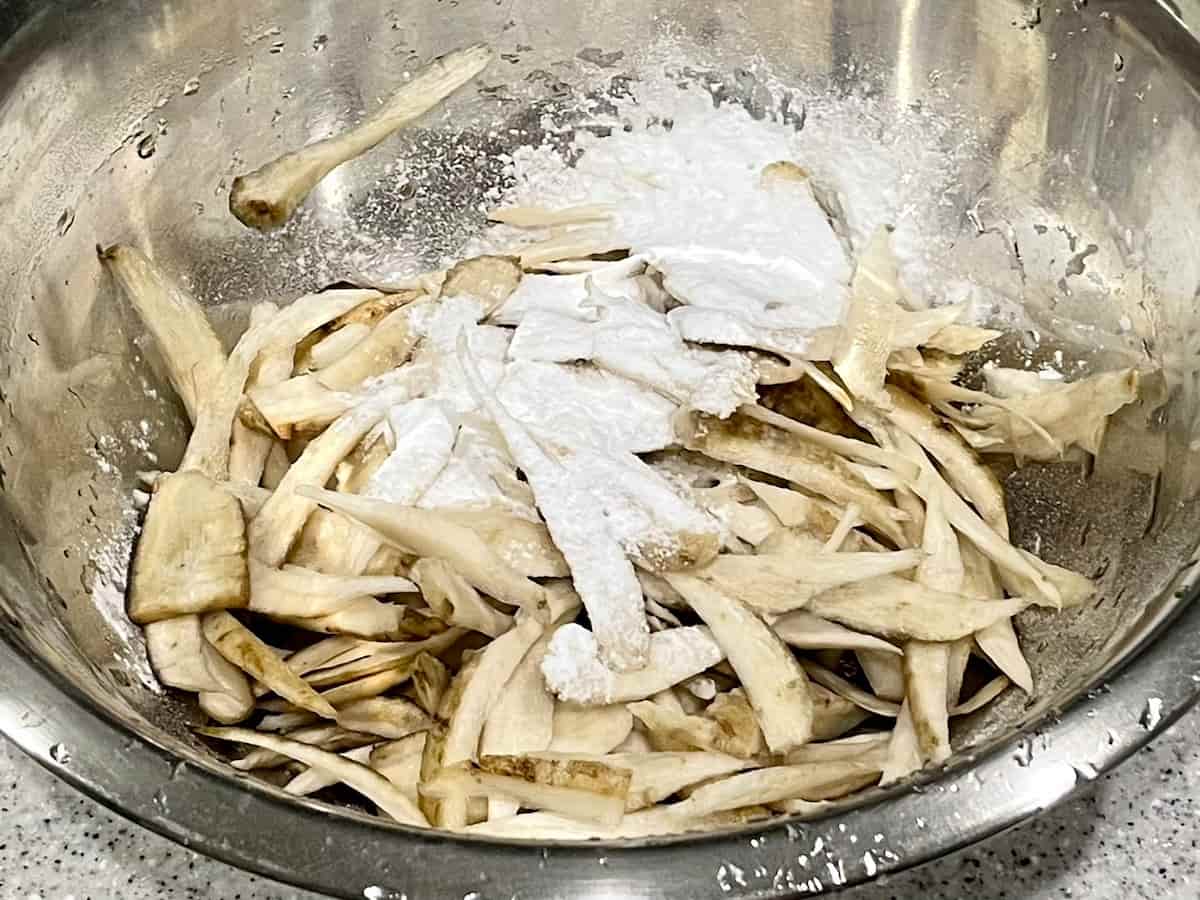 ごぼうのあおさ塩唐揚げ焼き