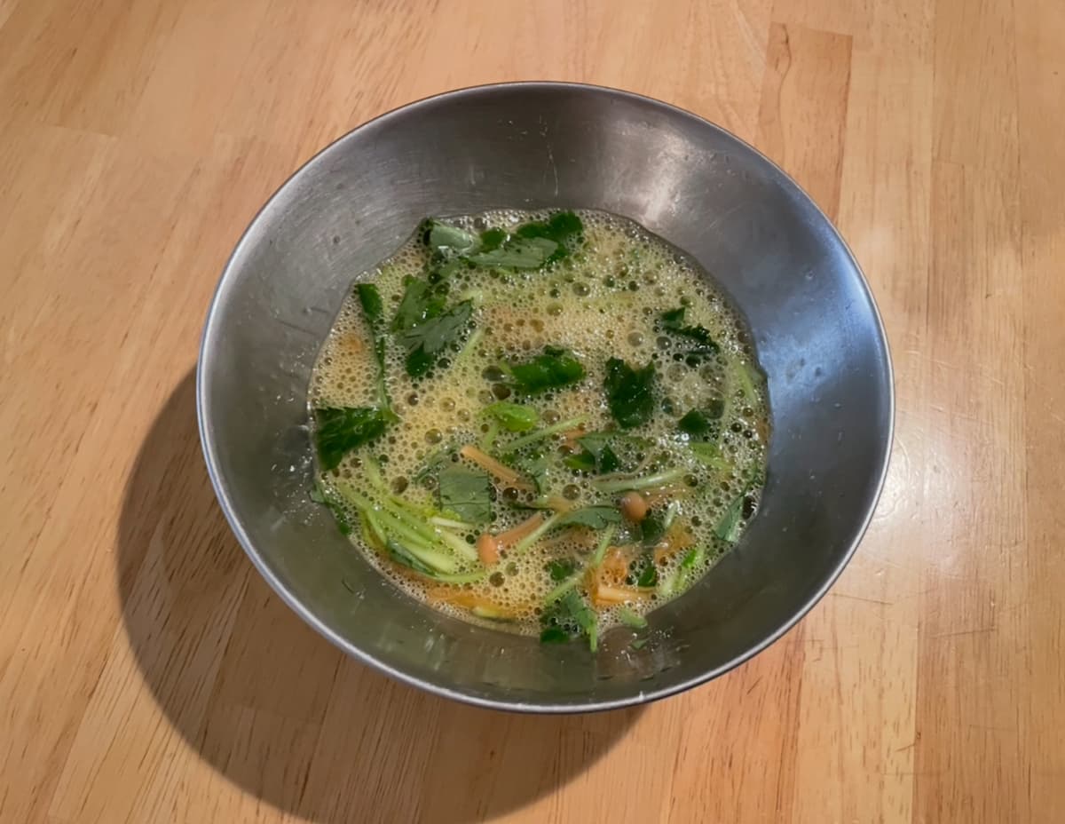 なめたけと三つ葉の卵焼き