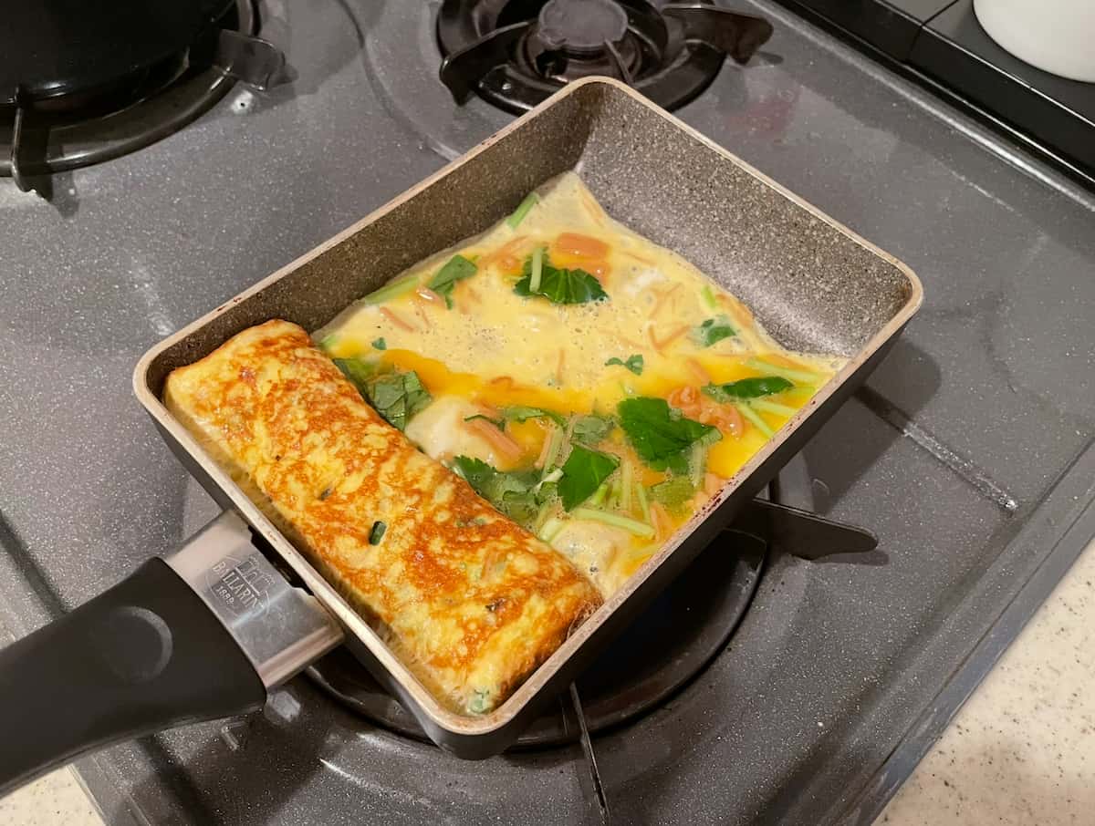 なめたけと三つ葉の卵焼き