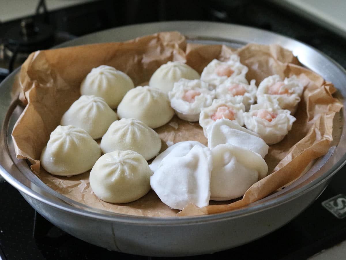 見える蓋付 お手入れしやすいステンレス 蒸し器 フライパン用24~26cm