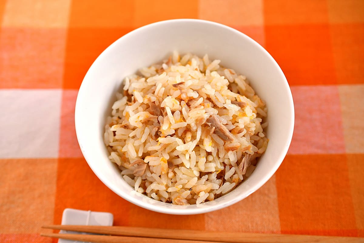 にんじんドレッシングを使った炊き込みご飯