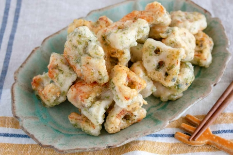 カリッと香ばしい♪「のり塩れんこん＆チキン」の作り方
