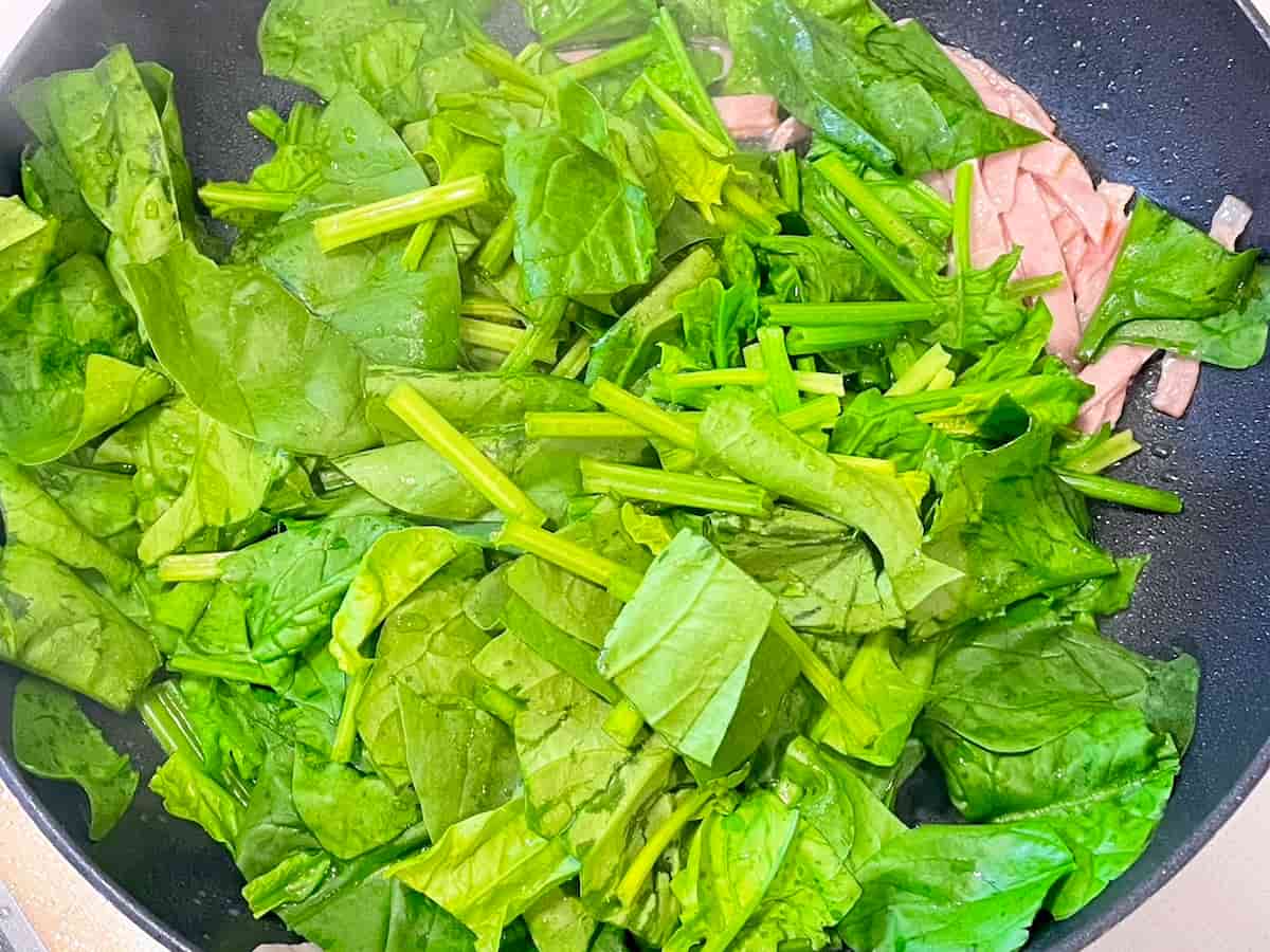 ほうれん草とベーコンのさつまいもサラダ