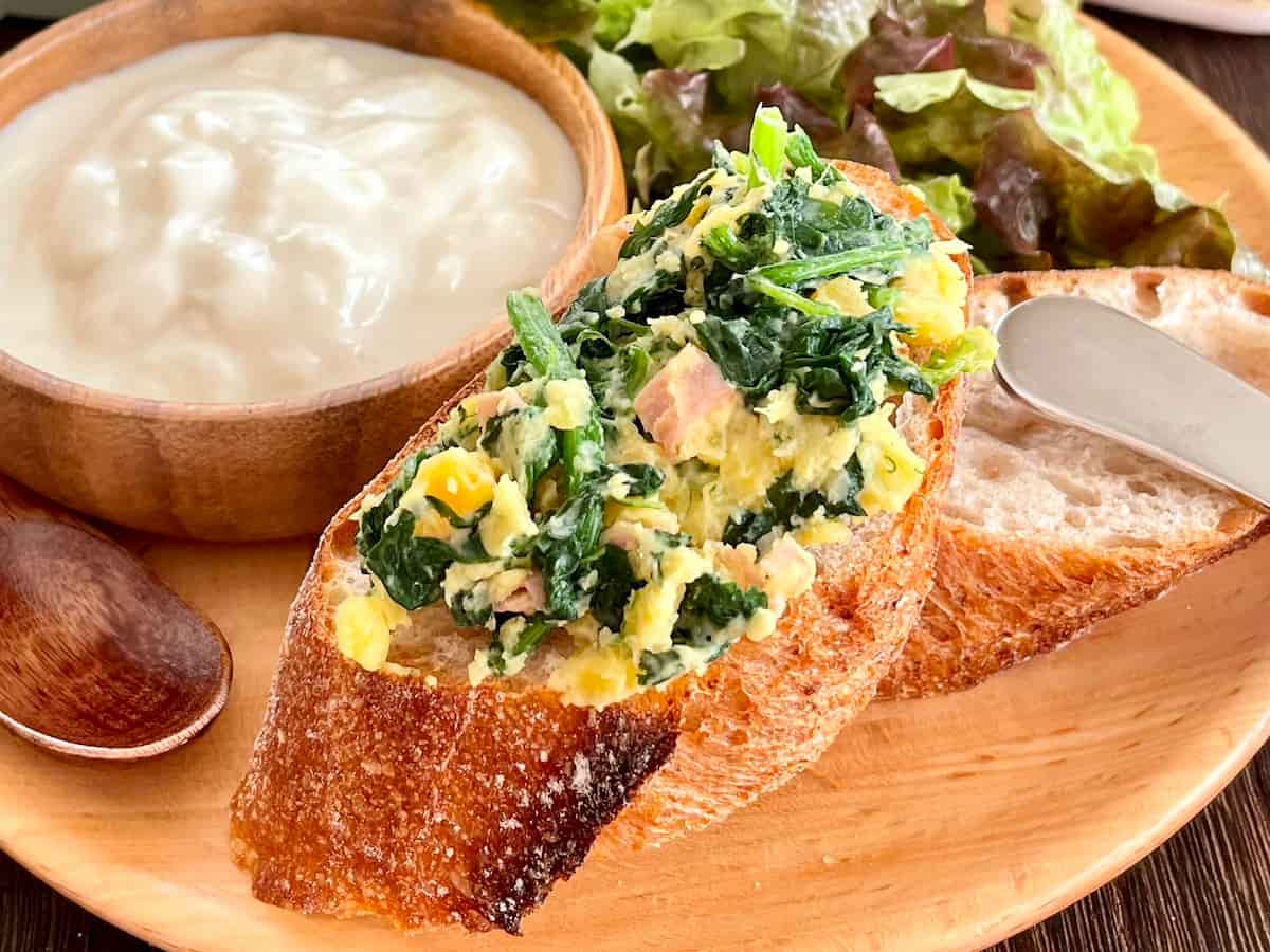 ほうれん草とベーコンのさつまいもサラダ