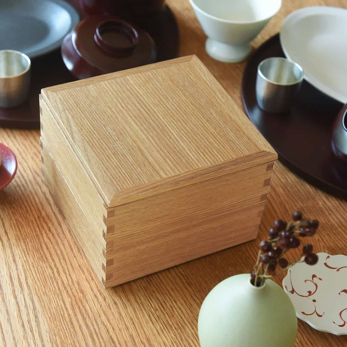 松屋漆器店 白木塗 タモ5.0二段重