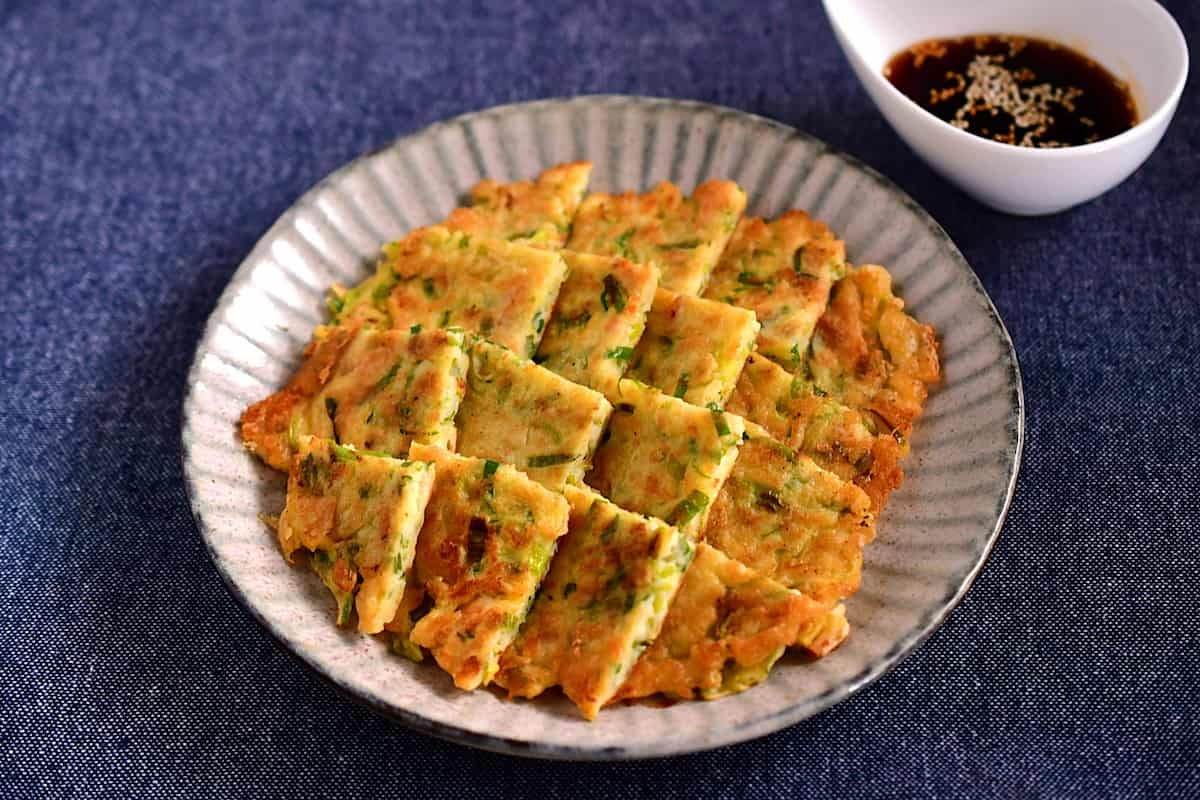 冷凍した長ねぎの青い部分を使ったチヂミ