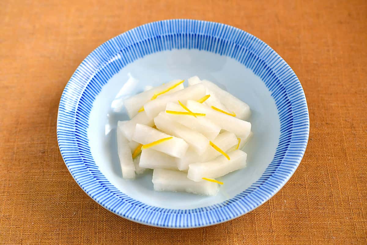冷凍保存したゆずを使ったゆず大根