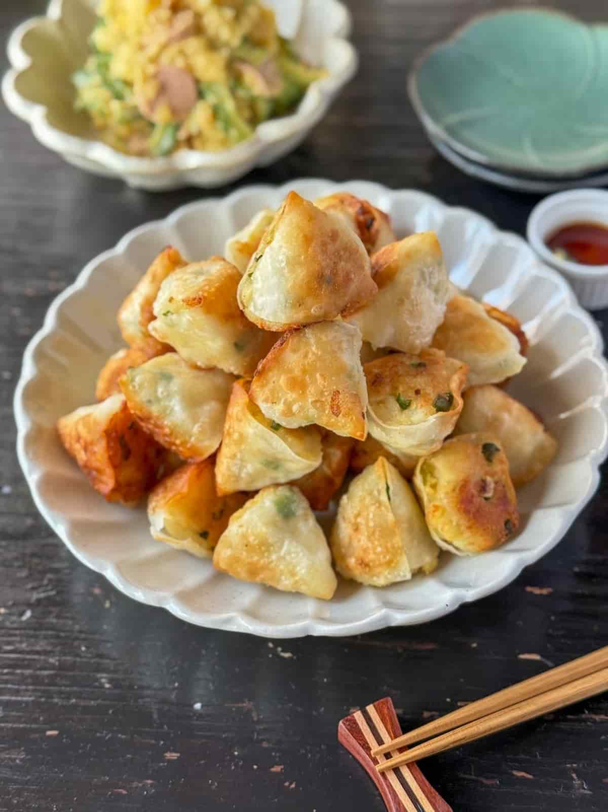 うさまるさん 白身魚と冷凍豆腐の帽子餃子