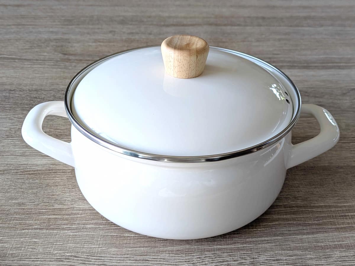 富士ホーロー せいろ付きホーロー鍋(18cm)ホワイト