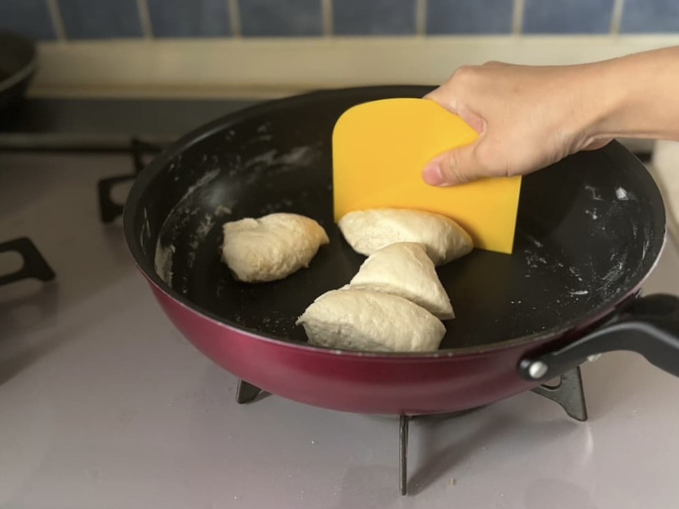 パン作り、簡単パン、肉まん、フライパンレシピ、ワンパン