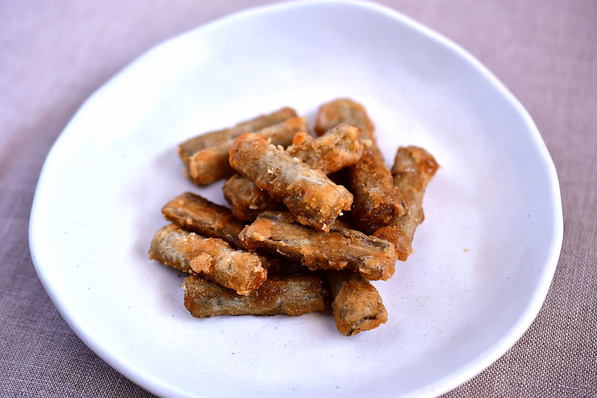 ゆでごぼうを使った唐揚げ