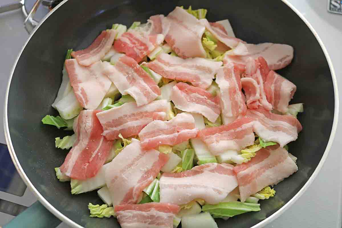 豚バラ白菜の塩バター煮6