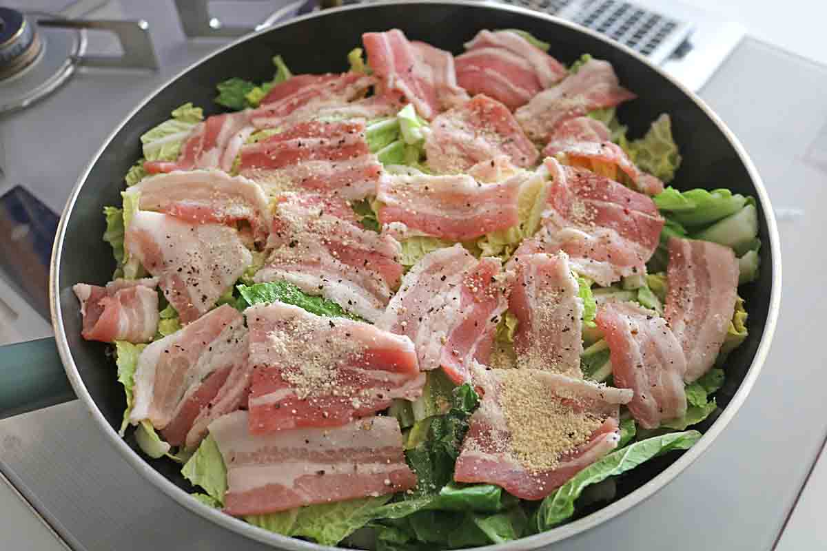 豚バラ白菜の塩バター煮8