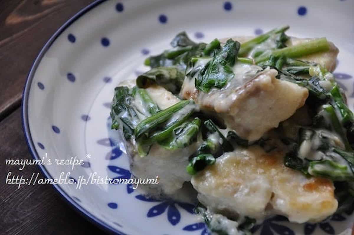 武田真由美さん たらとほうれん草のクリーム煮