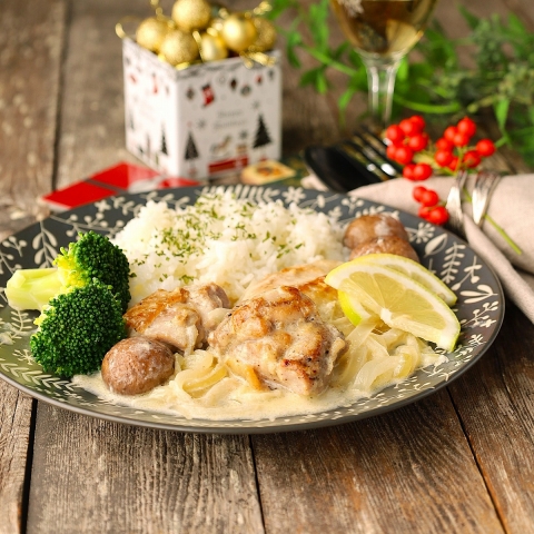 ご飯にも合う！ワンプレートで片付けも楽チン♪「鶏肉のレモンクリーム煮」