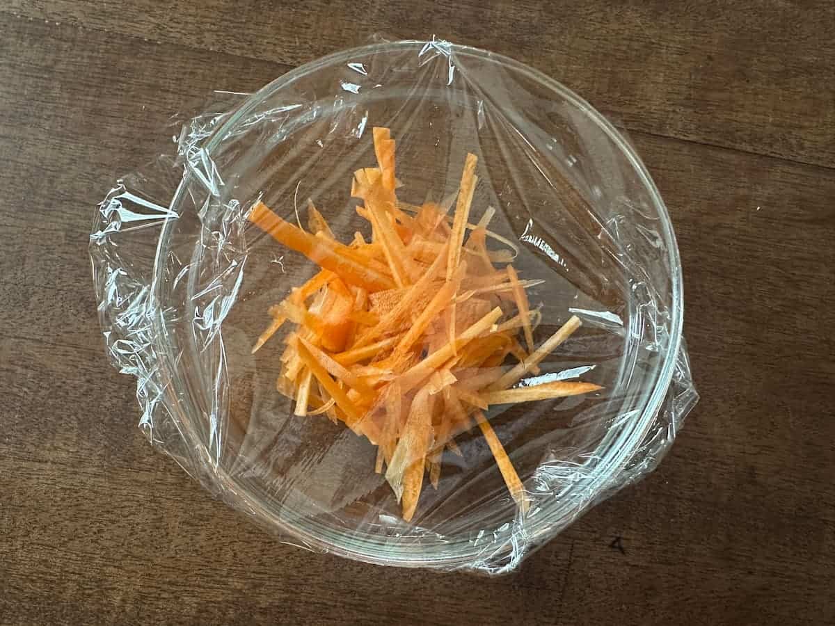 にんじんを加熱しているところ