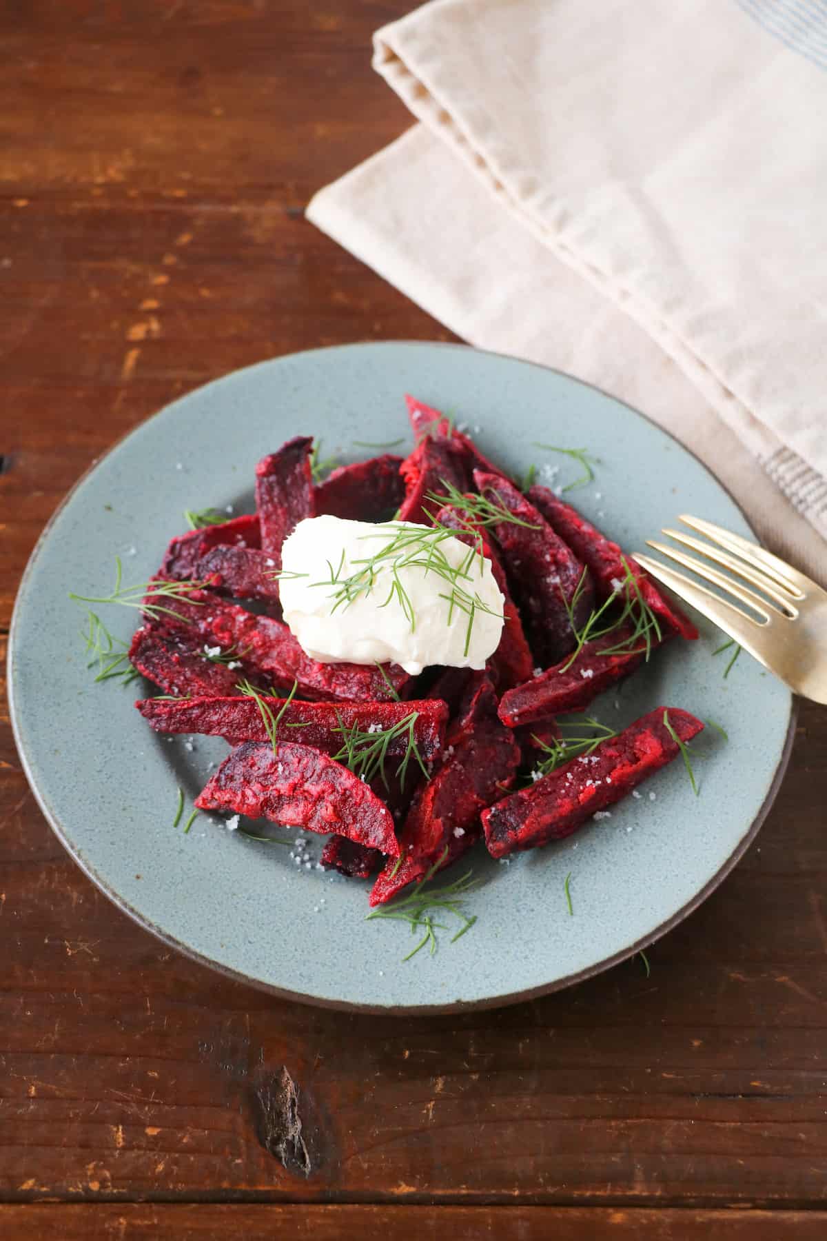 フライドビーツ　クリームチーズ添え