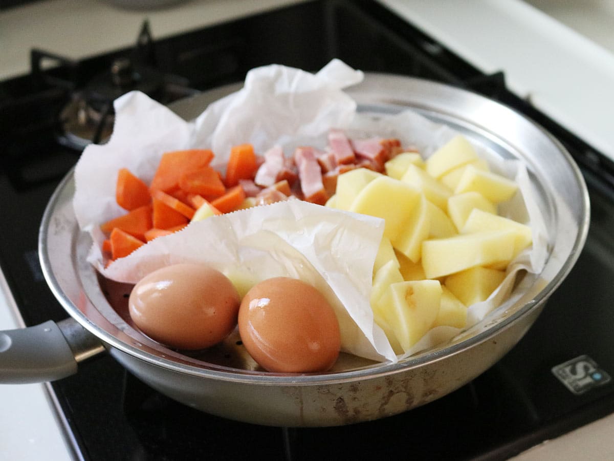 見える蓋付 お手入れしやすいステンレス 蒸し器 「フライパン用24～26cm」