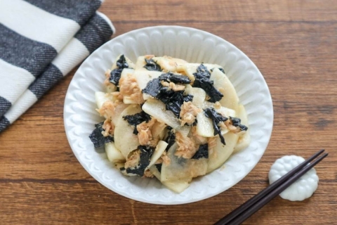 大根をもりもり食べられる！やみつき味の「 大根とツナの海苔和え」レシピ