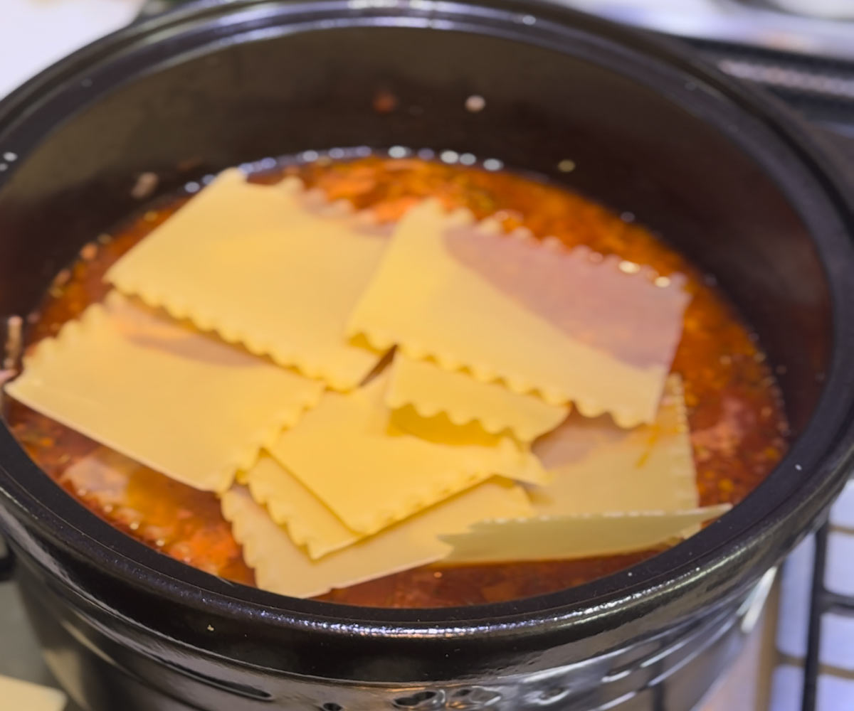 ラザニアスープとチーズボール