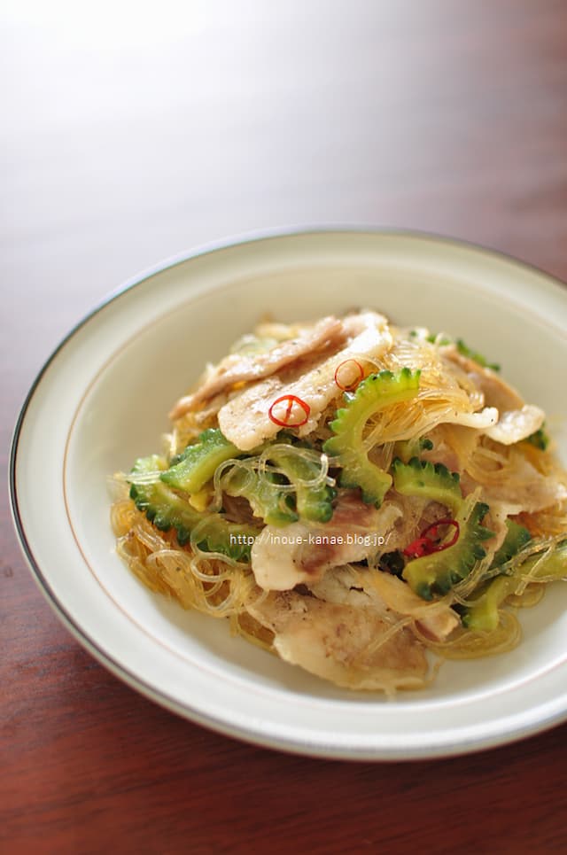 豚バラゴーヤの春雨重ね炒め