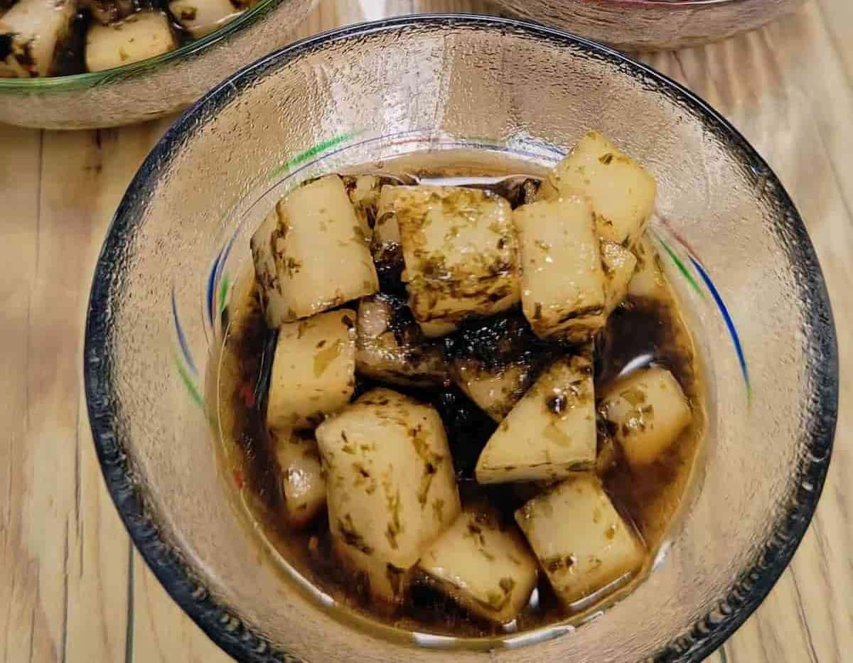 角大根のかつお海苔サラダ