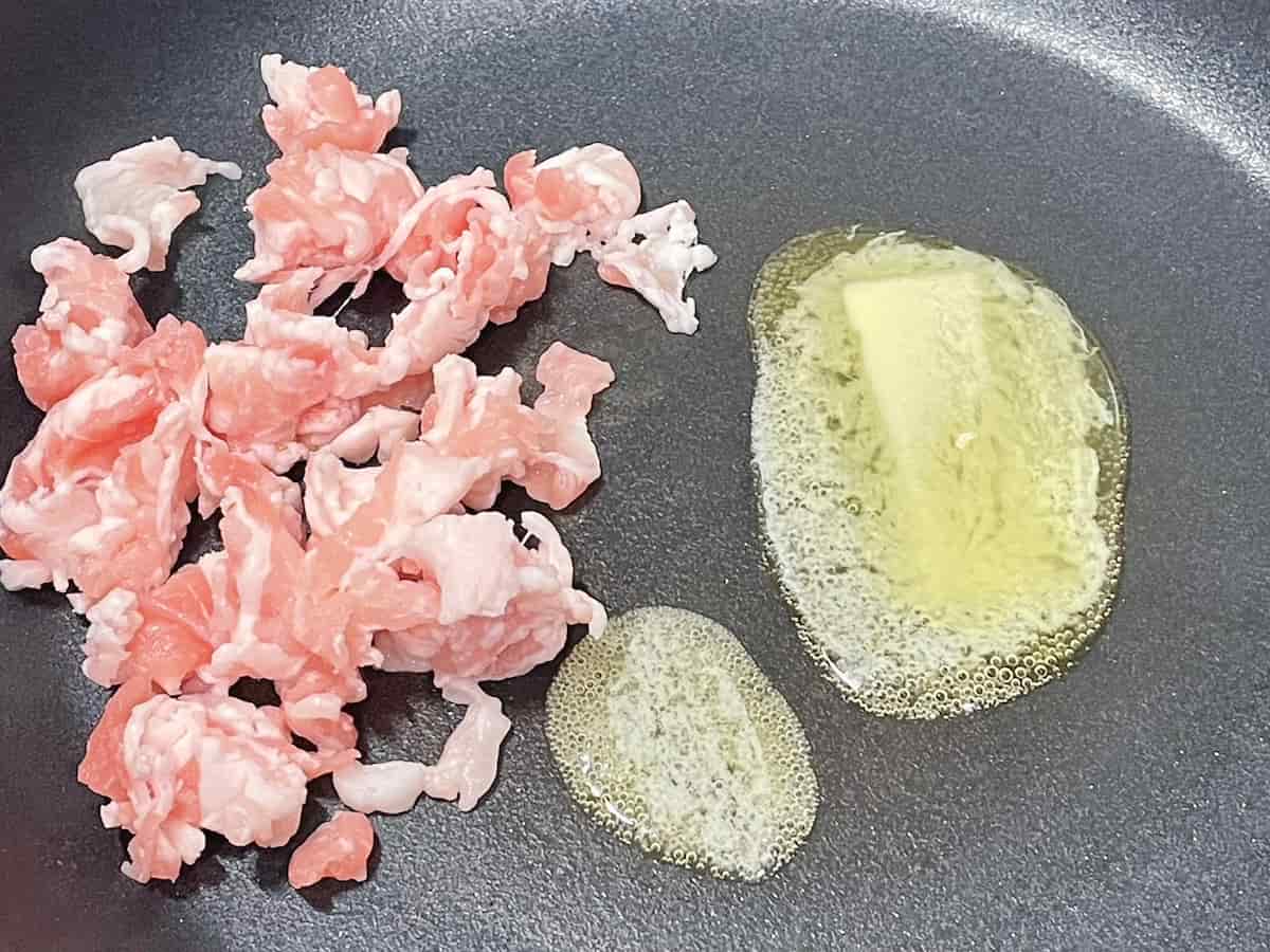 舞茸と豚肉のバターしょうゆ炒め