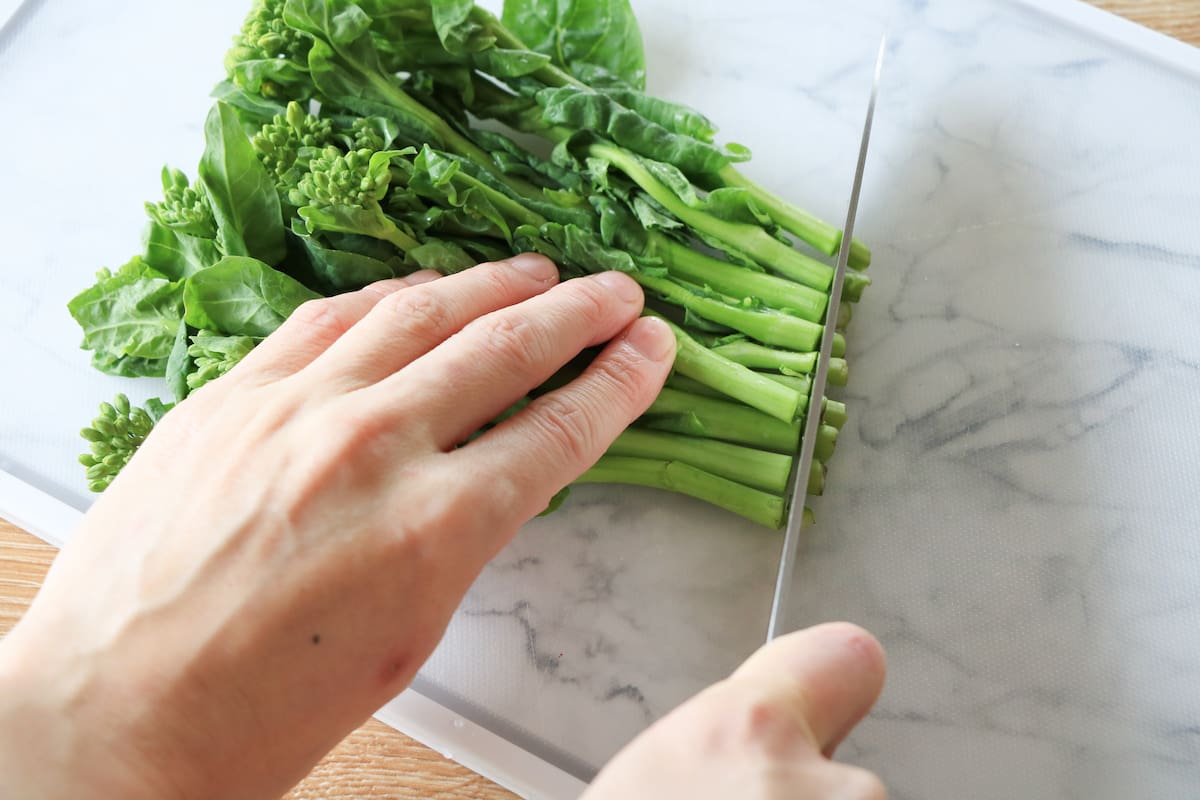 菜の花と鶏ひき肉のフリッタータ