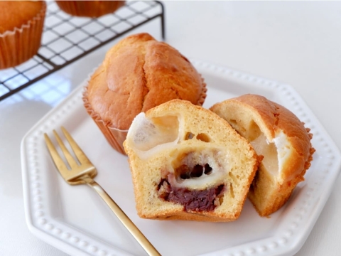 余ったお餅で♪「あんこ餅ときなこの米粉マフィン」の作り方