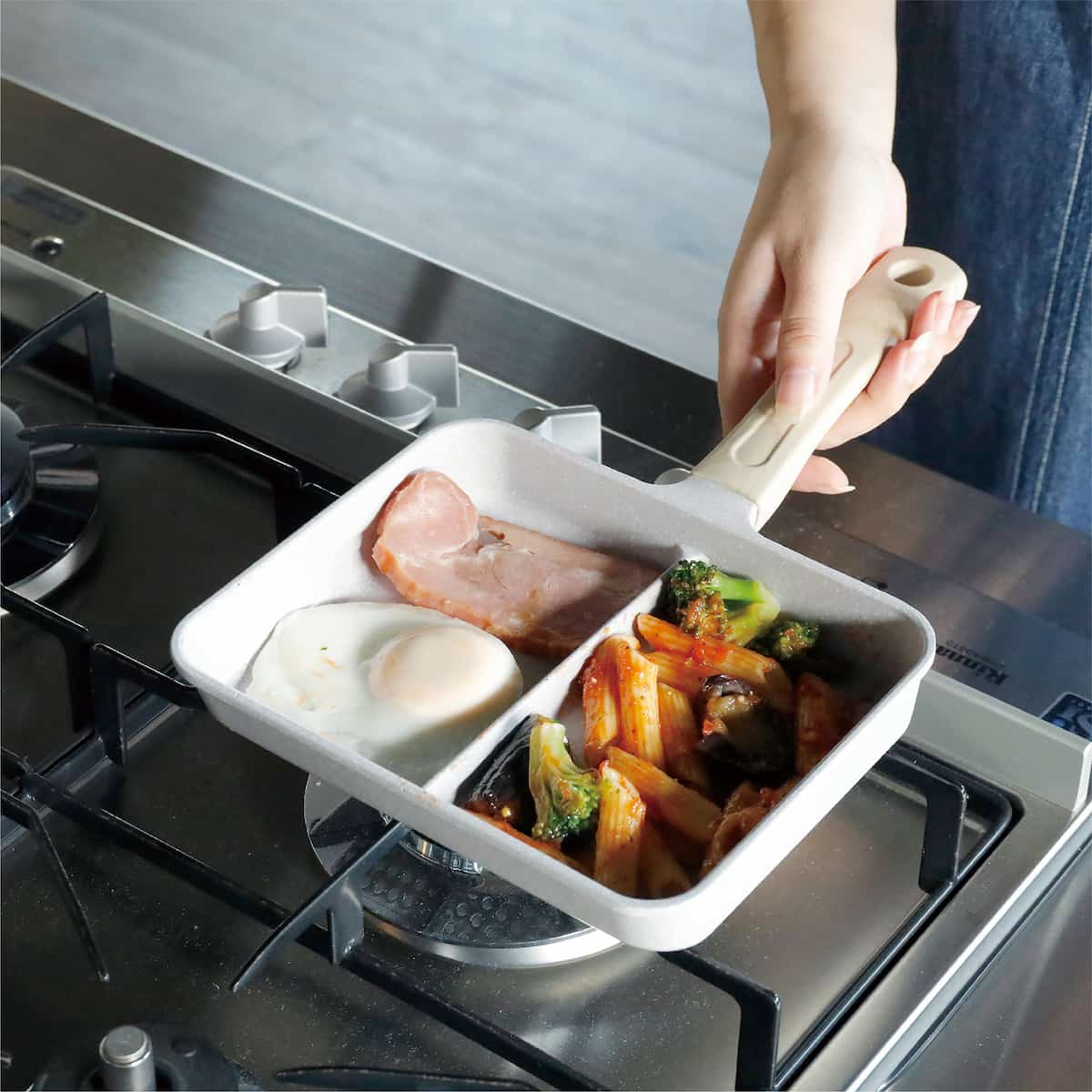 シービージャパン IH対応二品同時に作れるフライパン MC copan