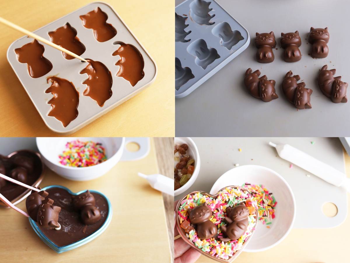 板チョコと100均トレーで簡単立体ショコラトレーレシピ03