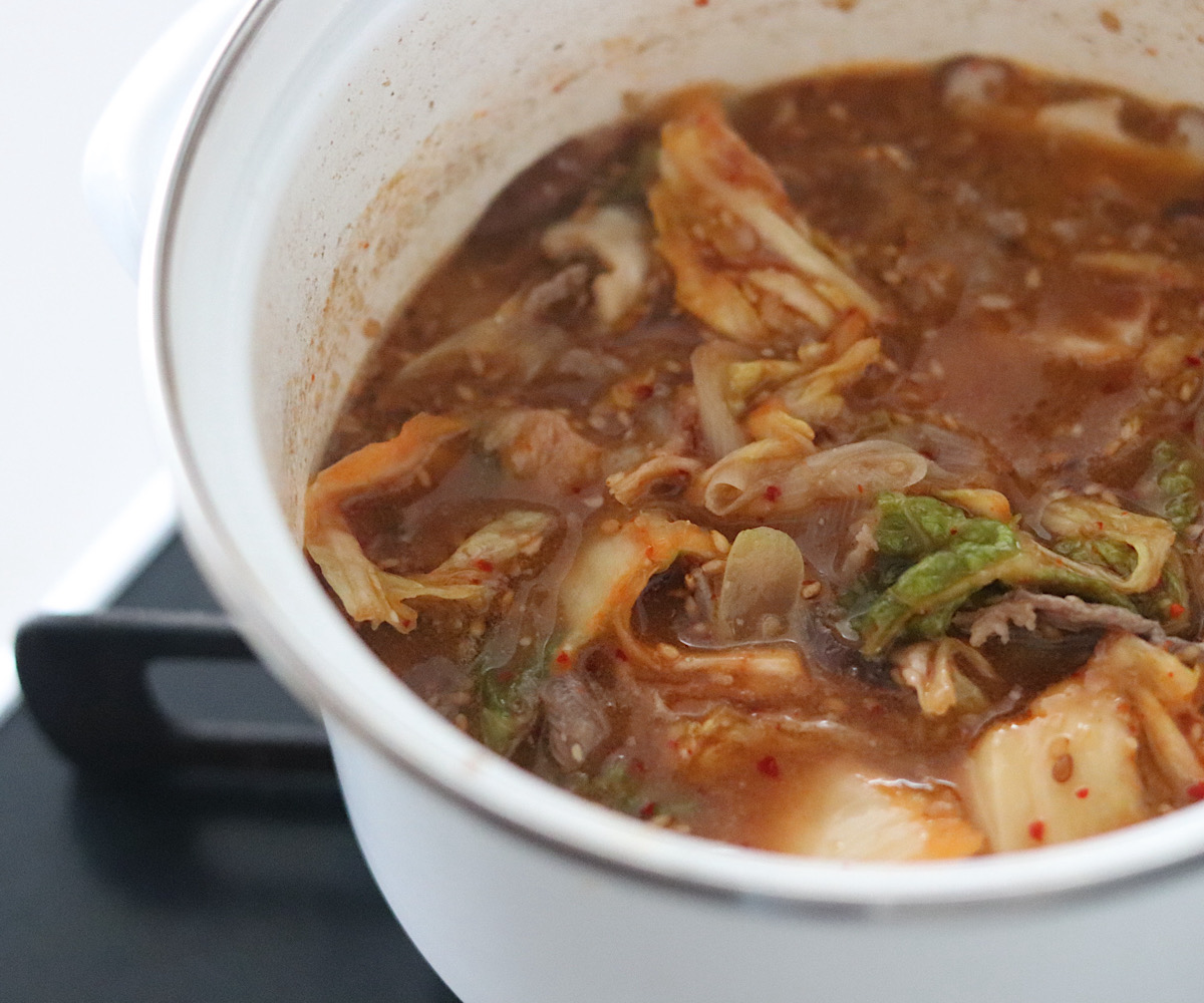 韓国風牛キムチ豆腐工程2