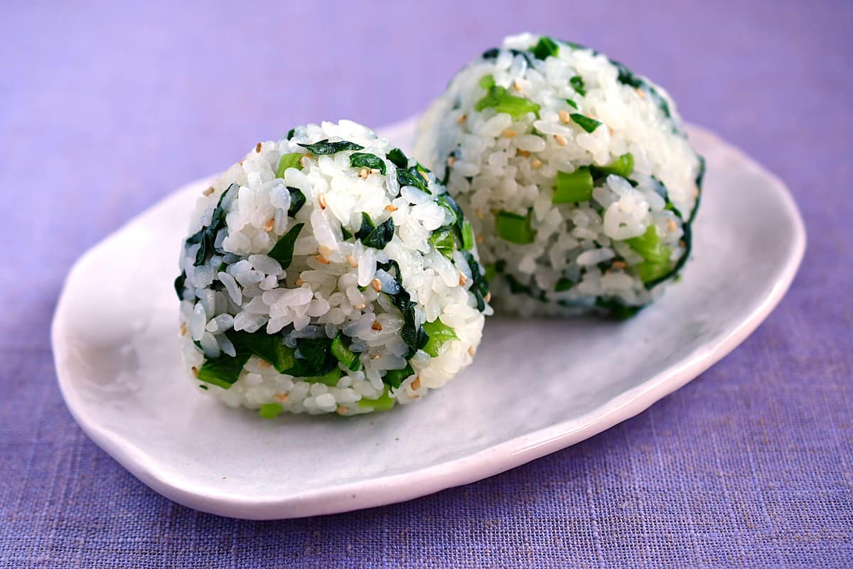小松菜の浅漬けを使った菜飯