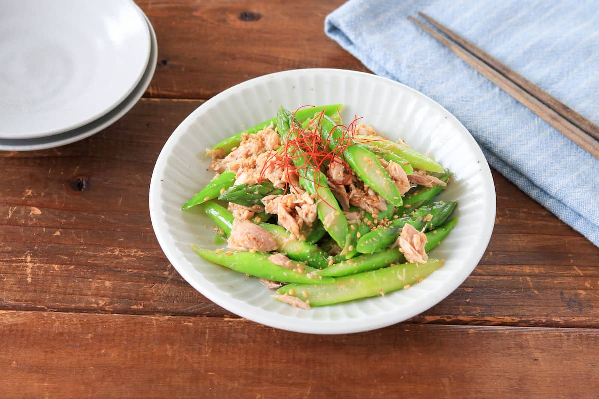 あと一品に便利！すりごまたっぷり「アスパラとツナのナムル」の作り方