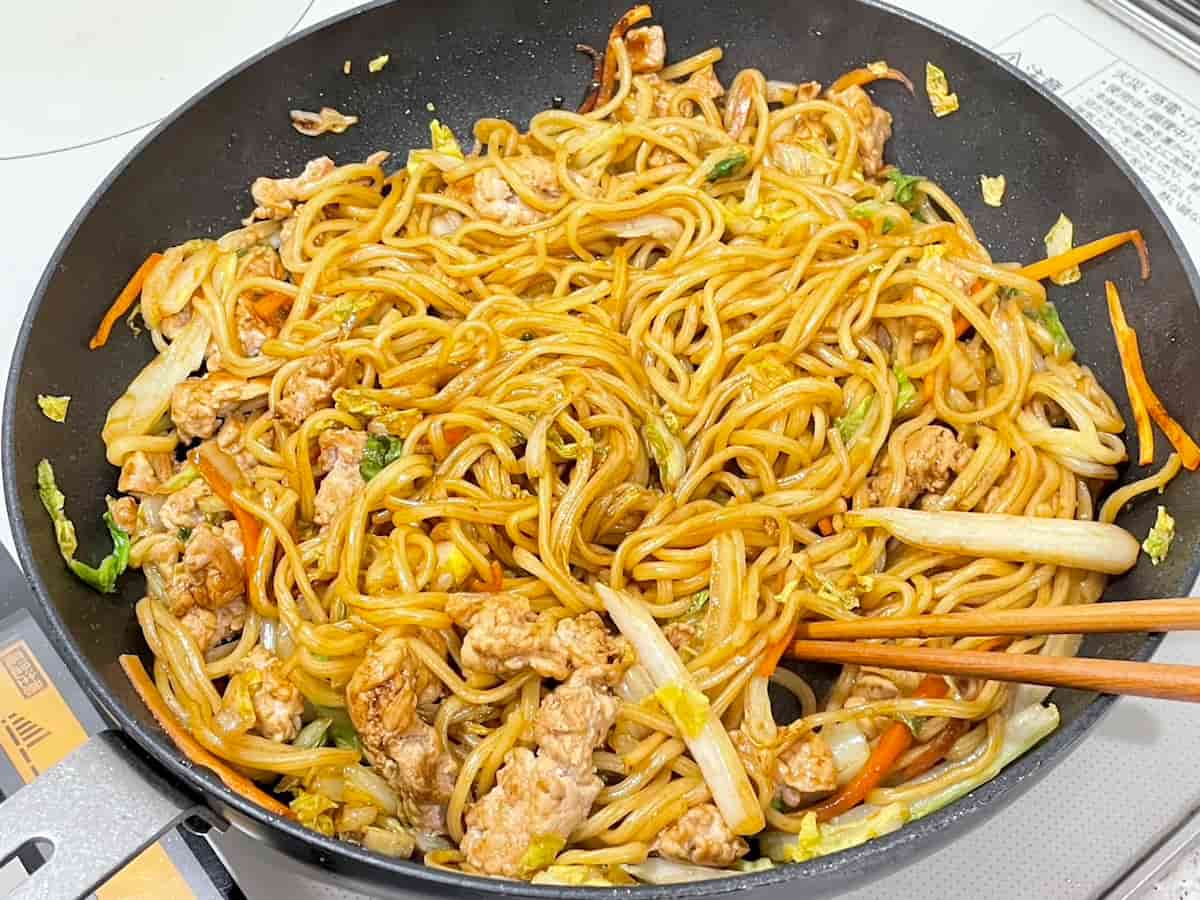 白菜と豚肉の焼きそば