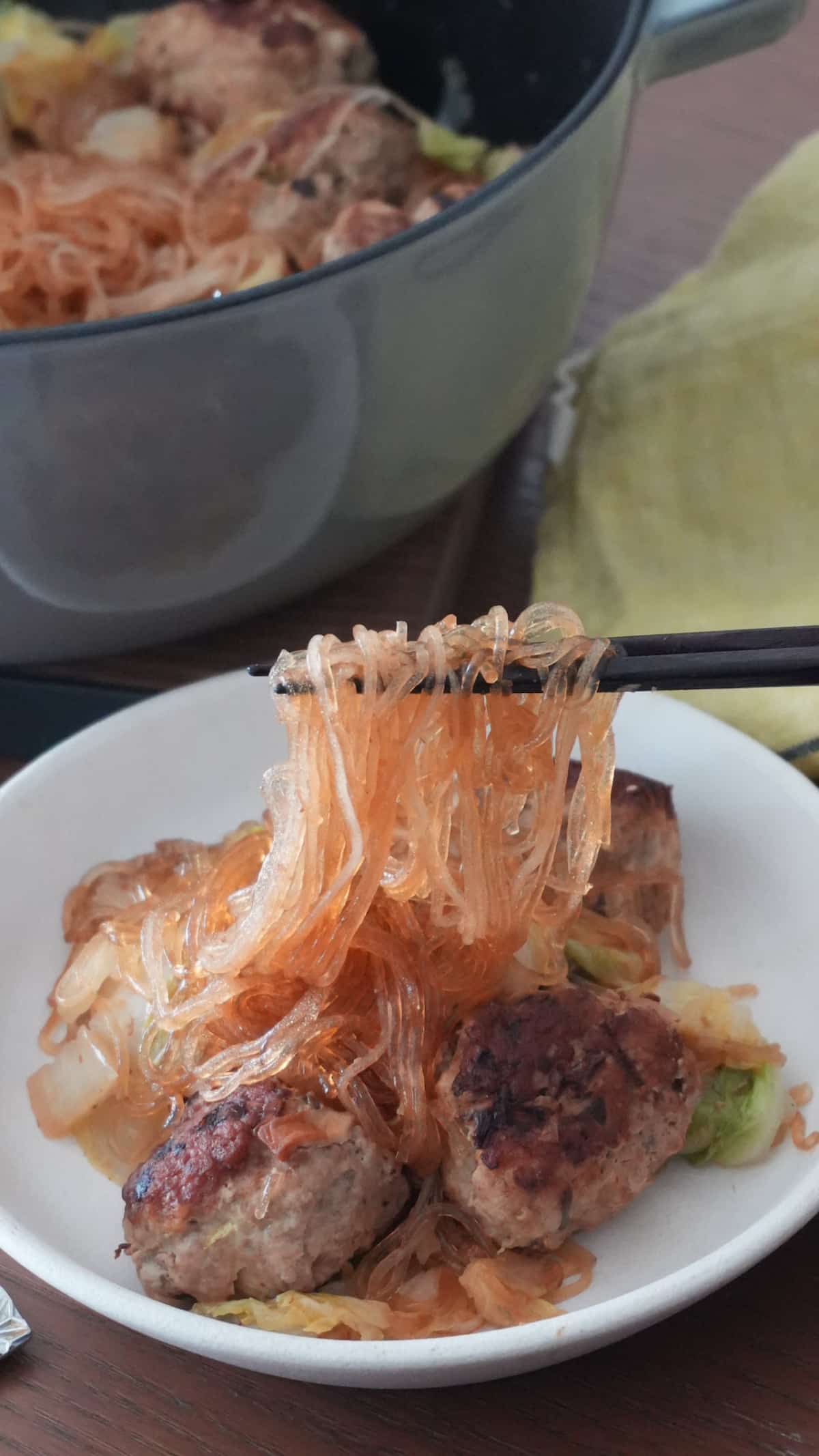 旨みを吸った春雨はもちもち