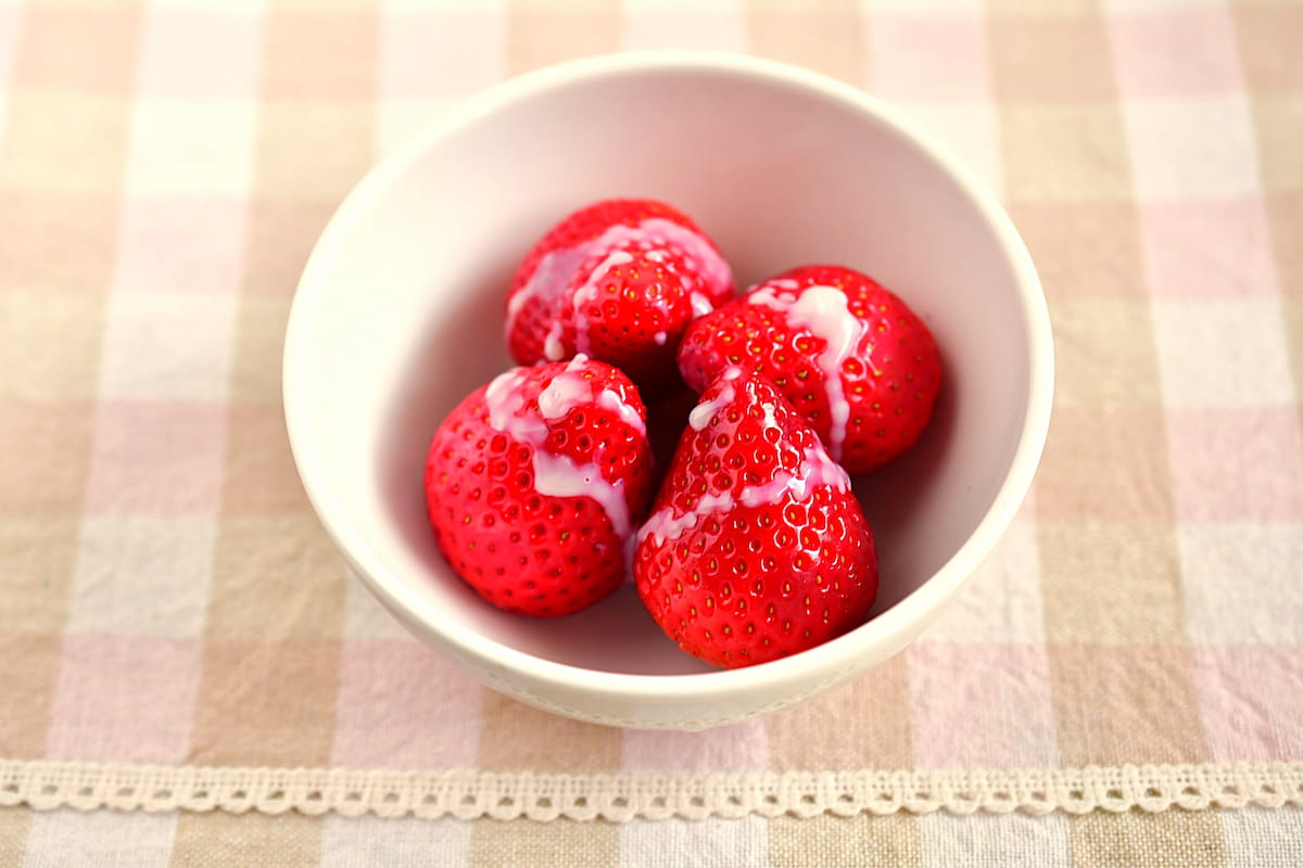 ミルクジャムを使ったいちご