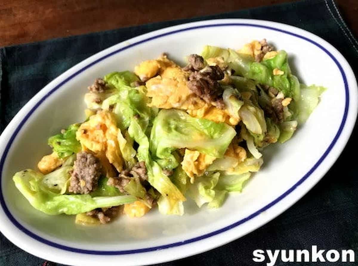 山本ゆりさん キャベツとひき肉と卵の塩ダレ炒め