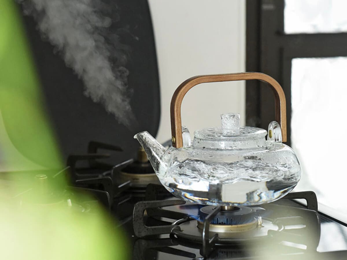 天然木×耐熱ガラス ティーポット ルーミー／noon ヌーン