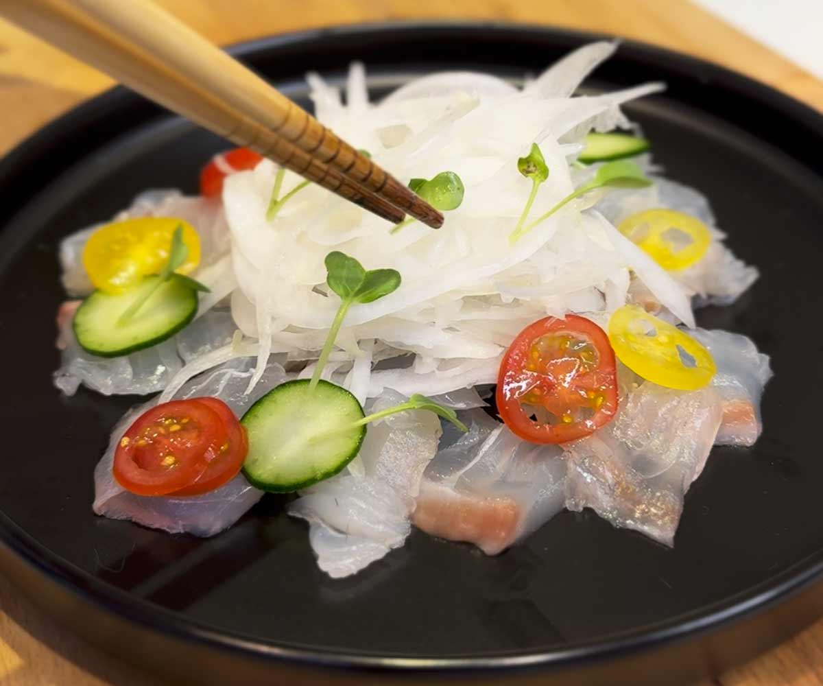 新玉ねぎと鯛の和風カルパッチョ