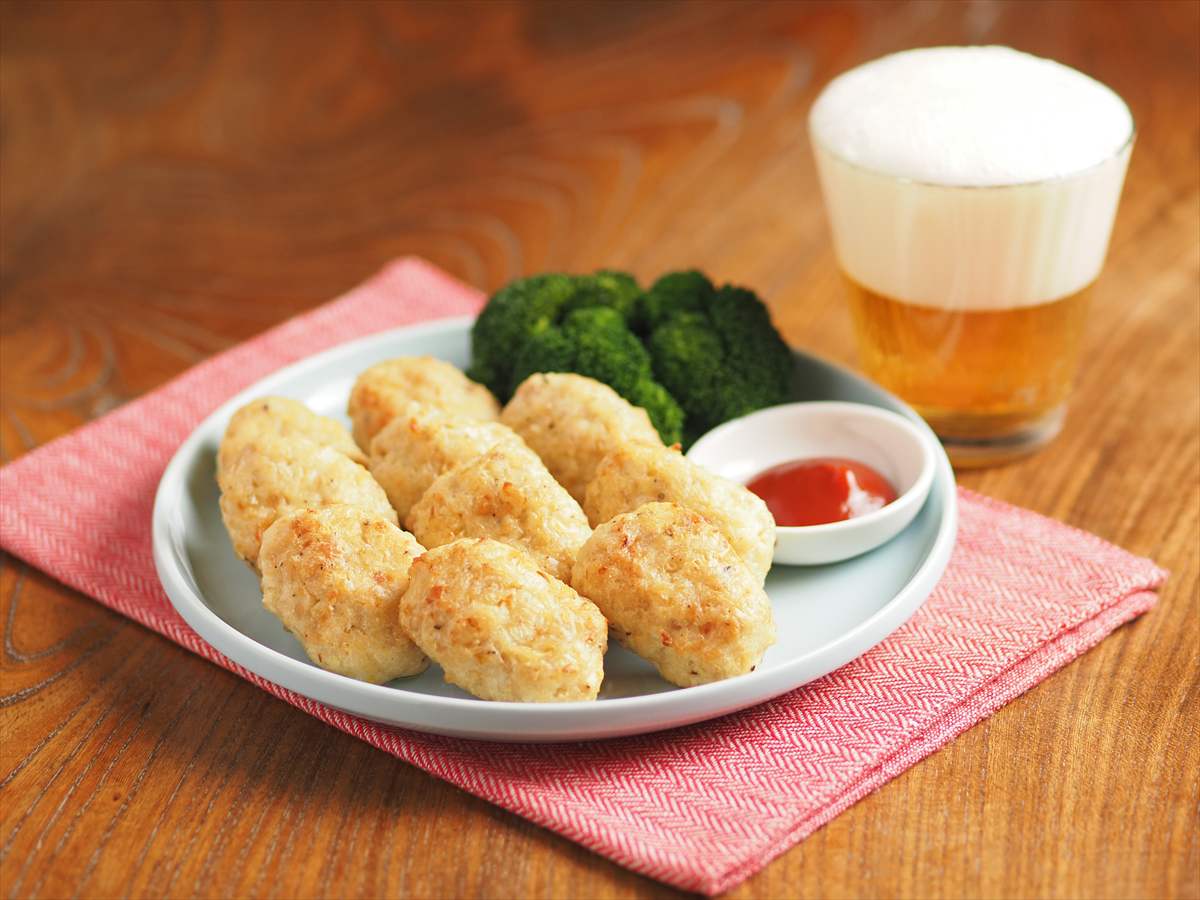 オーブントースターで簡単!鶏むねひき肉のジューシーチキンナゲット|外はカリッと中はふんわり