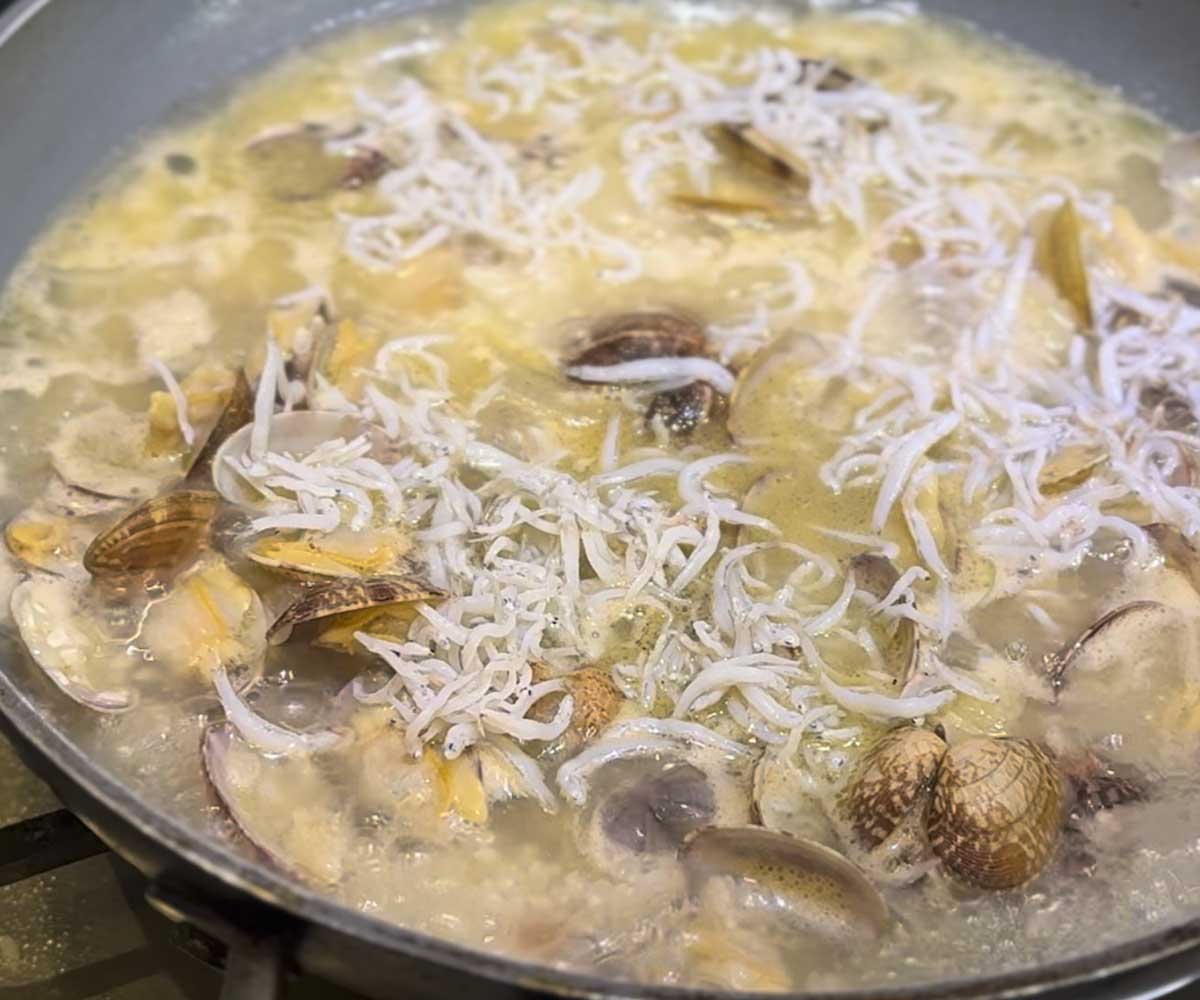 春野菜とあさりとしらすの和風パエリア