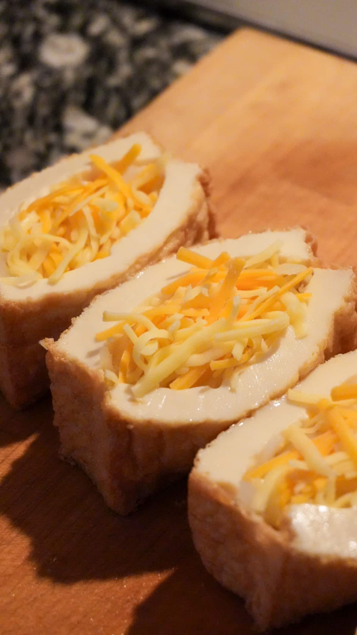 厚揚げにぎゅうぎゅうに詰める