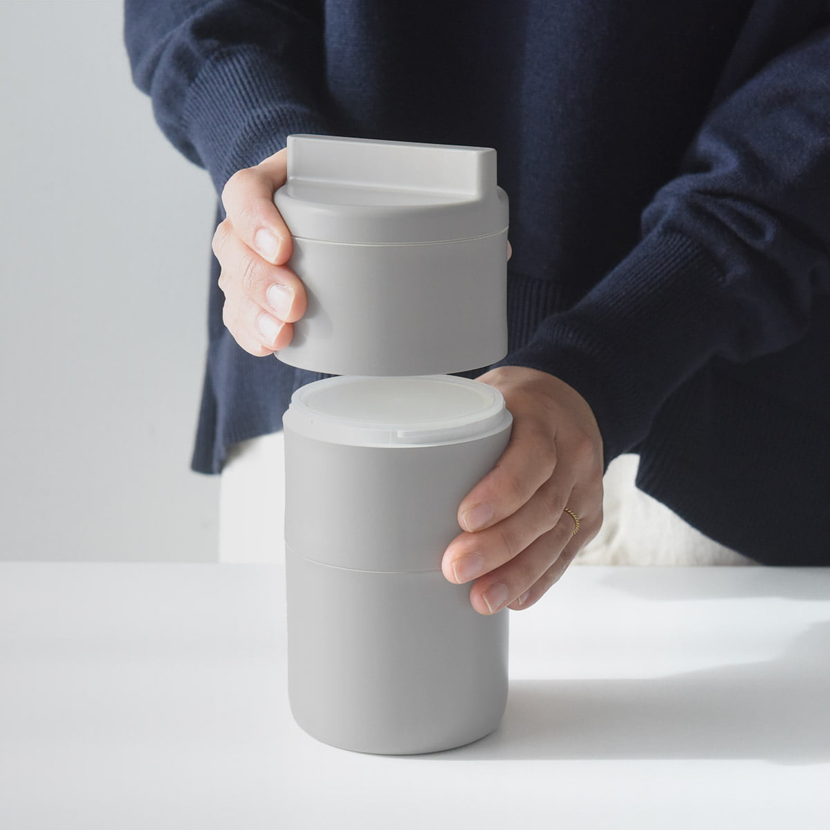 バッグに隙間に収まりやすい 3段 お弁当箱 ランチボックス 600ml/tutu