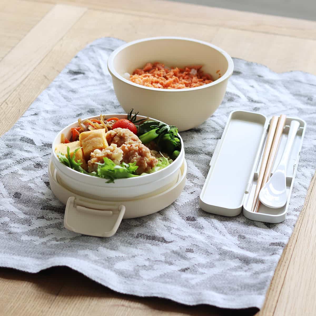 bon moment 丼・麺弁当にも使いやすい 2段ランチボウル お弁当箱 700ml/ボンモマン